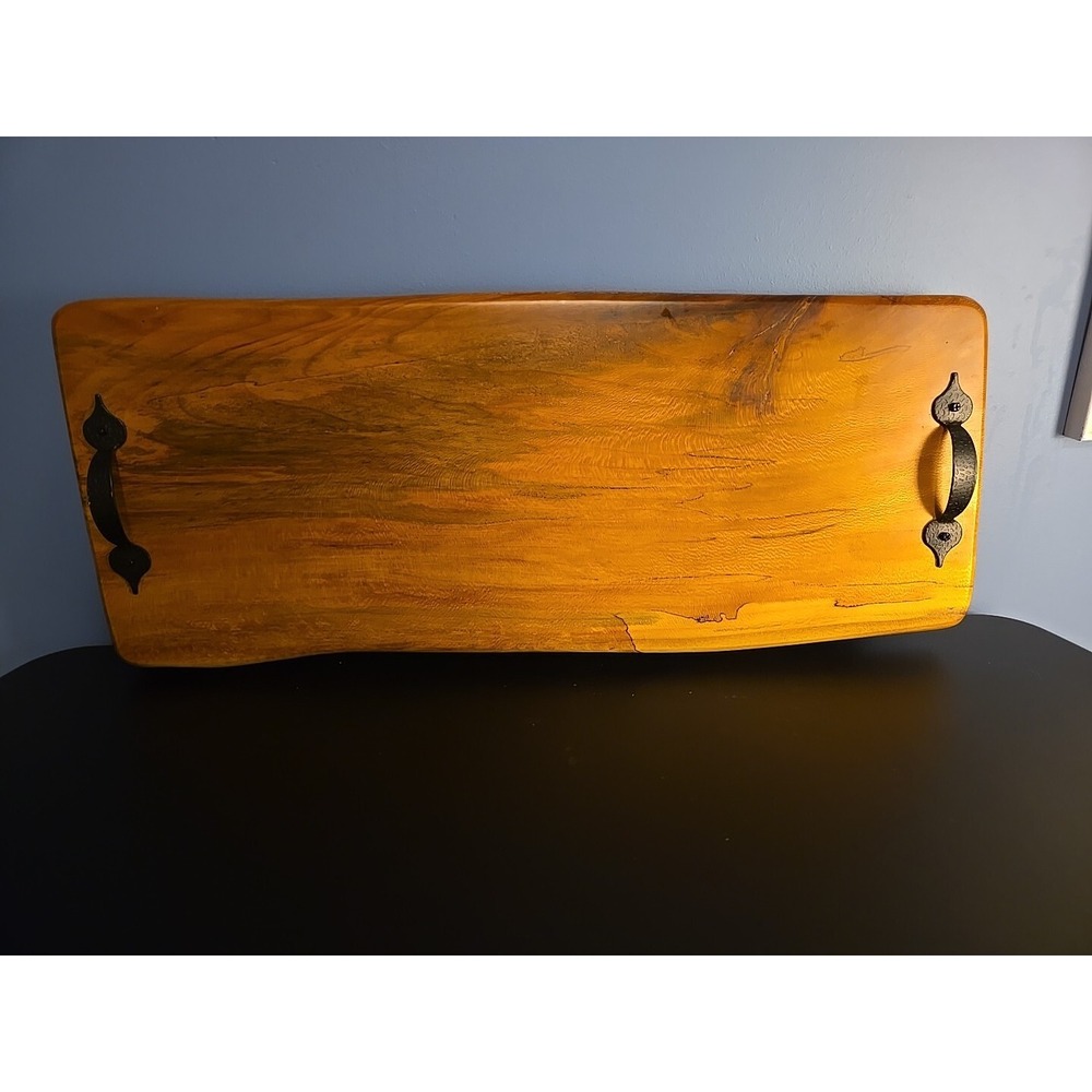 Beautiful Handmade Red Cedar Charcuterie Cheese Board Epoxy Accent Metal Handles